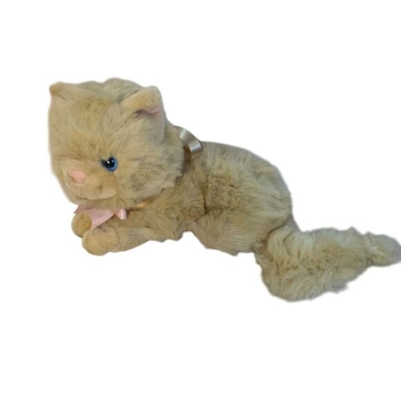 TB Trading Co cat kitten plush stuffed animal toy  blue eyes yellow tan 10" - Picture 2 of 8